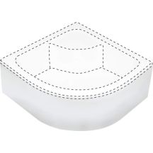 Deante DEEP KTD 041O Duschwannenabdeckung, halbkreisförmig, 90 x 90 cm