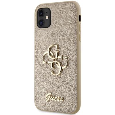 2. Guess GUHCN61HG4SGD Hülle für iPhone 11 / Xr – Gold Glitter Script Big 4G