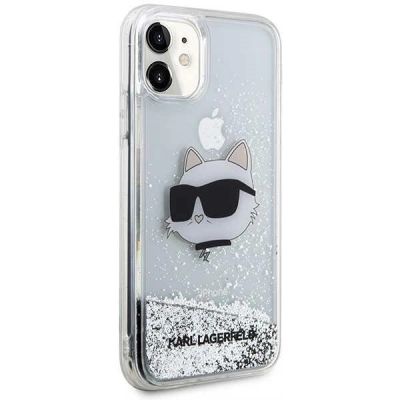 6. Karl Lagerfeld KLHCN61LNCHCS iPhone 11/ XR Silber/Silber Hardcase Glitter Choupette Head