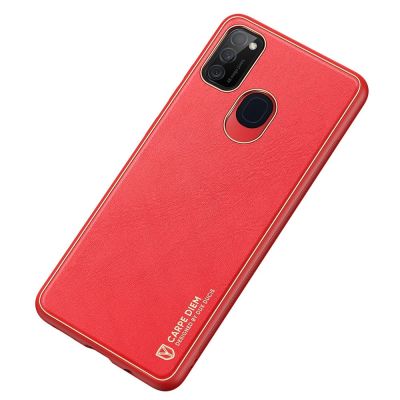 4. Dux Ducis Yolo elegantes Cover aus ökologischem Leder für Samsung Galaxy M30s rot