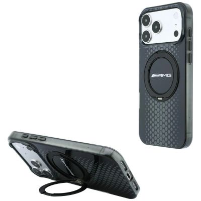 Mercedes AMG IML Double Layer Urban Line Hülle mit Ringständer und MagSafe-Funktion für iPhone 18 Pro Max / 17 Pro Max – Schwarz