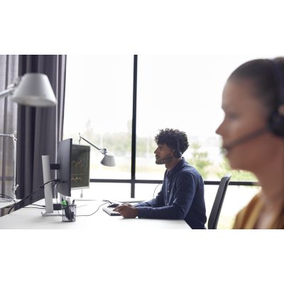POLY EncorePro 320 Kabelgebundenes Kopfbügel-Headset mit Schnellverschluss, binauralem Design, TAA-Kabel, USB Typ-A, Schwarz