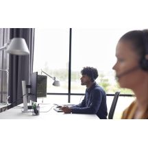 POLY EncorePro 320 Kabelgebundenes Kopfbügel-Headset mit Schnellverschluss, binauralem Design, TAA-Kabel, USB Typ-A, Schwarz