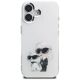 3. Karl Lagerfeld IML Aquarelle Karl & Choupette & Logo iPhone 16 Hülle - Weiß