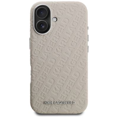 3. Karl Lagerfeld FW Stamped Karl MagSafe iPhone 16 Hülle - Beige