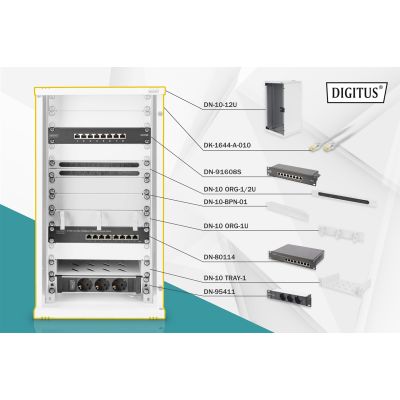 Digitus Netzwerk-Kit 254 mm (10") - 12U, 312 x 300 mm (B x T)