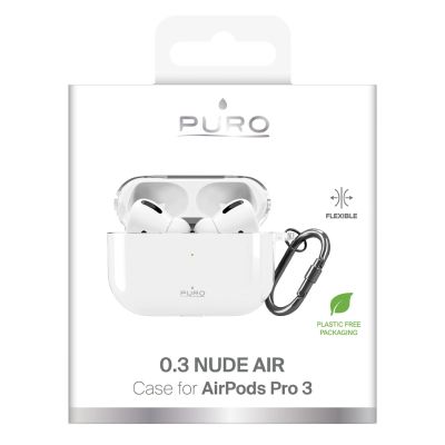 6. Puro 0.3 Nude Hülle für AirPods Pro 3 – Transparent