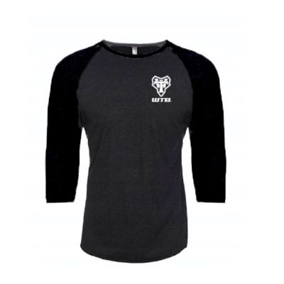 Ich suche ein Raglan Langarmshirt in Grau/Schwarz, Größe L.
