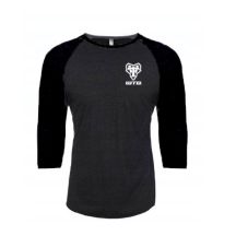 Ich suche ein Raglan Langarmshirt in Grau/Schwarz, Größe L.
