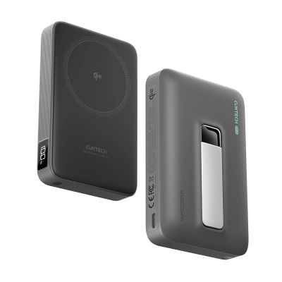 Cuktech WPB100 10000 mAh Qi2 Magnetische Powerbank 30W mit Ständer - Schwarz