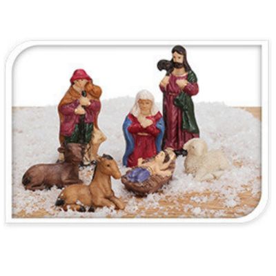 8. Krippenfiguren, 7 Stück, 6,5 cm