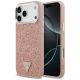 Guess Glitzer-Dreieck-Logo MagSafe Hülle für iPhone 17 Pro Max - Pink