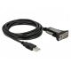 DeLOCK 65962 Parallelkabel Schwarz 3 m USB Typ-A DB-9