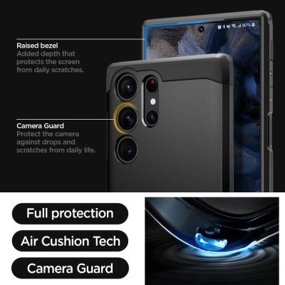 14. Spigen Tough Armor Hülle für Samsung Galaxy S23 Ultra – Schwarz