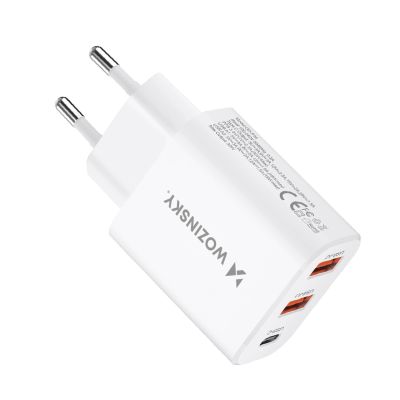 4. Wozinsky CWCUCW 30W USB-C / 2 x USB-A Wandladegerät - Weiß