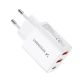 4. Wozinsky CWCUCW 30W USB-C / 2 x USB-A Wandladegerät - Weiß