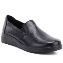 Schwarze Damen-Keilsandalen aus Leder zum Hineinschlüpfen, Potocki JE19505