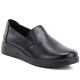 Schwarze Damen-Keilsandalen aus Leder zum Hineinschlüpfen, Potocki JE19505