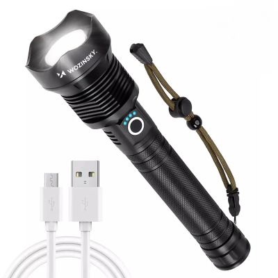 Wozinsky WLT-20W taktische Taschenlampe, 20 W, 2000 lm, CREE-Dioden, IP65, mit einstellbarem Lichtkegel – Schwarz