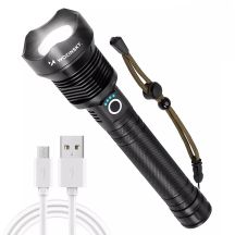 Wozinsky WLT-20W taktische Taschenlampe, 20 W, 2000 lm, CREE-Dioden, IP65, mit einstellbarem Lichtkegel – Schwarz