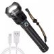 Wozinsky WLT-20W taktische Taschenlampe, 20 W, 2000 lm, CREE-Dioden, IP65, mit einstellbarem Lichtkegel – Schwarz
