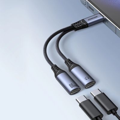 2. Joyroom SY-C03 USB-C auf 2x USB-C 2in1 DAC-Adapter – Schwarz
