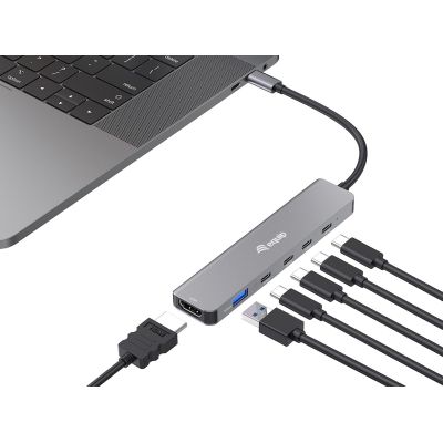 3. Equip 133500 Dockingstation, kabelgebunden, USB 3.2 Gen 1 (3.1 Gen 1), Typ-C, Grau
