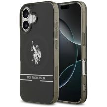 US Polo DH und unteres Streifenlogo MagSafe iPhone 17 Hülle – Schwarz