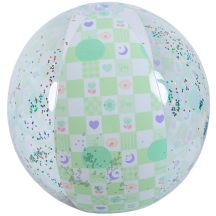 Aufblasbarer Strandball 50 cm, glitzernd grün 53197