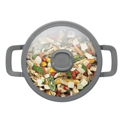 2. BergHOFF 3950593 Suppentopf 4,4 l Schwarz Aluminium, Glas, Silikon