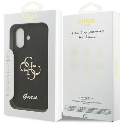 8. Guess Fixed Glitter Big 4G Hülle für iPhone 17 - Schwarz