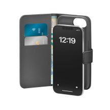 Puro Booklet Hülle mit Klappdeckel und Brieftasche für iPhone 16e/17e – Schwarz