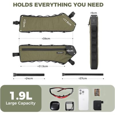 2. Rockbros Fahrradrahmentasche grün 1,9 l