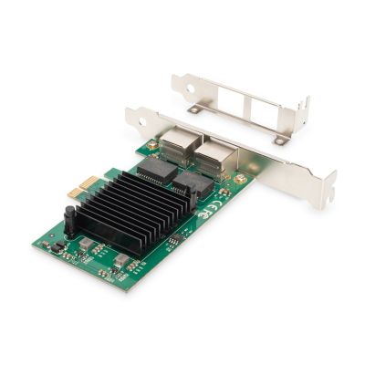 9. DIGITUS PCIE-Netzwerkkarte, kabelgebunden, 2x RJ45, Gigabit 10/100/1000 Mbit/s, niedriges Profil, DN-10132