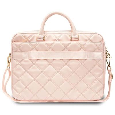 3. Guess Quilted 4G-Tasche für einen 16-Zoll-Laptop – Rosa