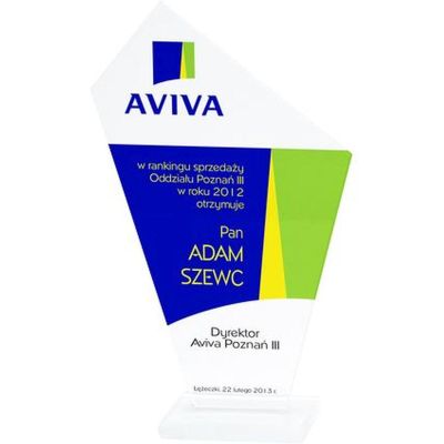 2. Glastrophäe mit LuxorJet-Farbdruck