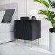3. Nachttisch-Set, 2-teilig, JUNGLE, 53,5 x 40,5 x 44 cm, mattschwarz + goldene Beine