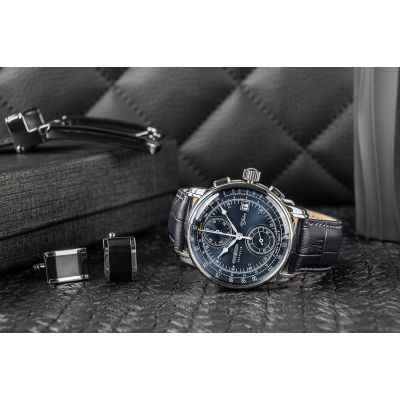 5. Herrenarmbanduhr ZEPPELIN 100 Yahre Chronograph 8670-3 + BOX