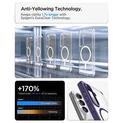 8. Spigen Ultra Hybrid Mag MagSafe Hülle für Samsung Galaxy S26 – Transparent Lila