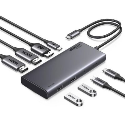 Ugreen 35625 USB-Typ-C Hubs und Konzentratoren 10000 Mbit/s Grau