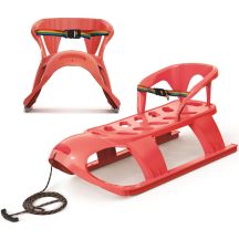 KUNSTSTOFFSCHLITTEN MIT RÜCKENLEHNE 88x45x42CM ROT