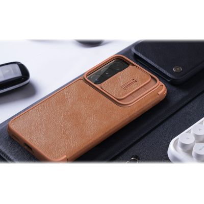 21. Nillkin Qin Leder Pro Case Hülle für Samsung Galaxy S22+ (S22 Plus) Kameraschutz Holster Cover Flip Case Braun