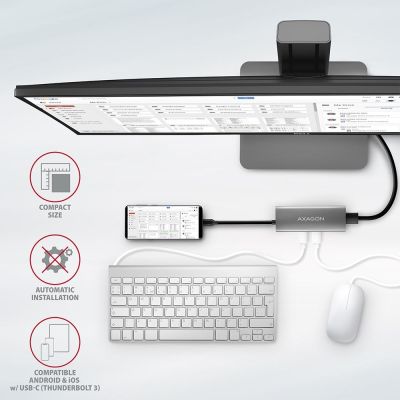 8. Axagon HMC-5G2 Dockingstation USB 3.2 Gen 2 (3.1 Gen 2) Typ-C Grau