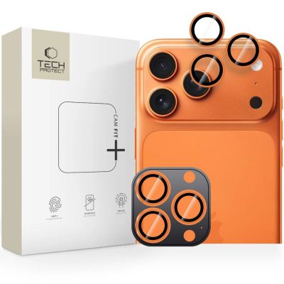 Tech-Protect Camring Fit+ Kameraabdeckung für iPhone 14 Pro / Max / 15 Pro / Max / 16 Pro / Max / 17 Pro / Max - Orange