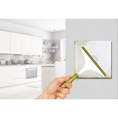 5. MACLEAN Touch-Lichtschalter, einzeln, Glas, weiß, mit rundem Knopf, Abmessungen 86 x 86 mm, MCE702W