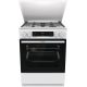 GORENJE GKS6C71WF Gas-Elektro-Herd 60 cm | Heißluftfrittieren | Extra Dampf | Auftauen | Weiß