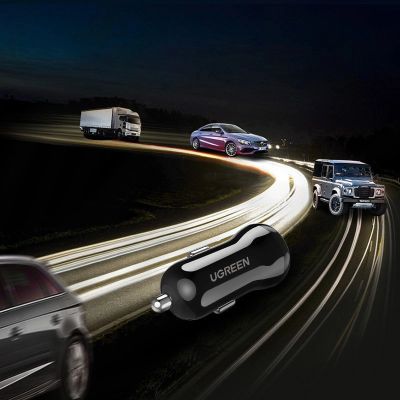 6. Ugreen Autoladegerät 2x USB 24W 4,8 A (2x 2,4 A) schwarz (50875)