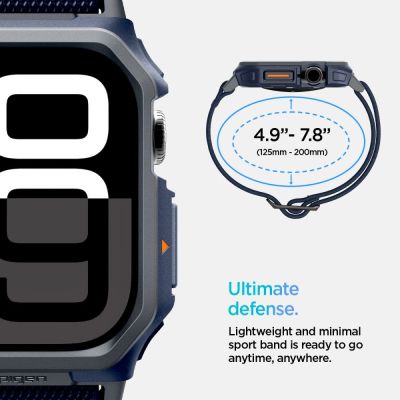 10. Spigen Lite Fit "Pro" Armband für Apple Watch 10 46mm - Marineblau
