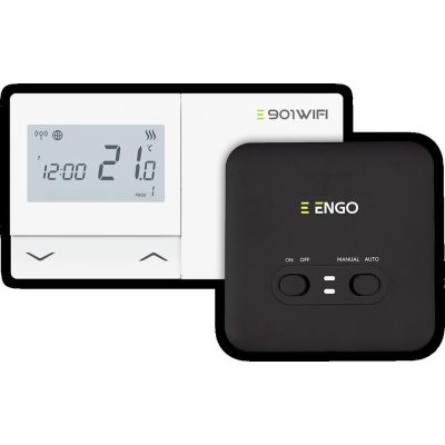 ENGO Controls E901-WIFI Temperaturregler - Drahtlos, Wi-Fi, Internet, Weiß, 868 MHz, Batteriebetrieben