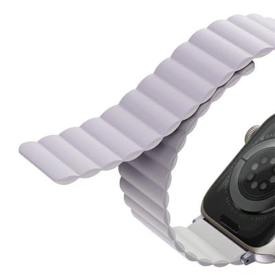 7. Uniq Revix Armband für Apple Watch 1/2/3/4/5/6/7/8/SE/SE2/Ultra 42/44/45/49 mm – lila-weiß
